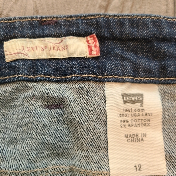 Levis Women Midi Denim Skirt Western Country 98% Cotton Size 12 - Picture 3 of 8